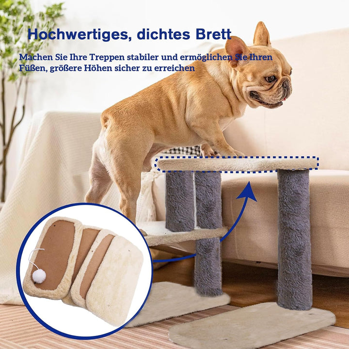 Hundetreppe, 2/3/4/5 Schichten Höhenverstellbar Katzentreppe,Katzentreppe für alte Katzen,Waschbar&r