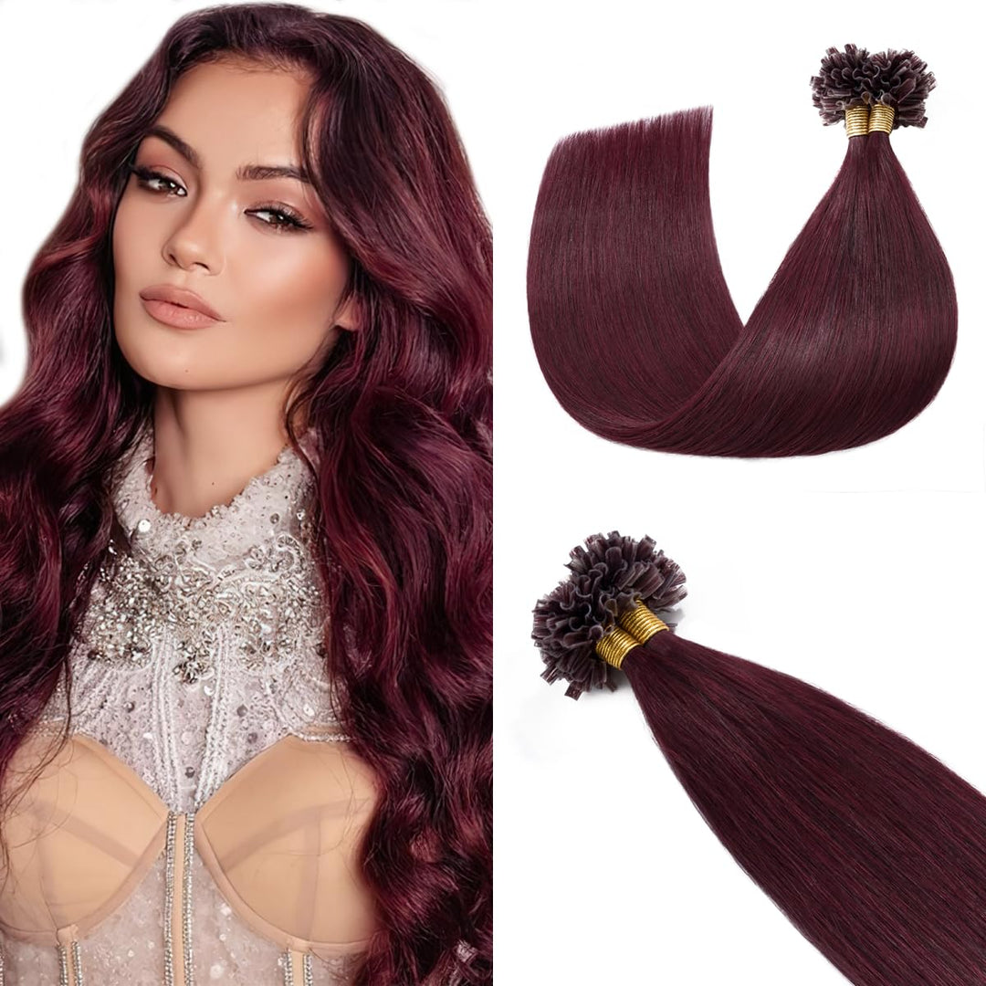 Haarverlängerung Bonding Extensions Echthaar 7A Remy Echthaar Haarteile Echthaar 0,5g Weich Natürlic