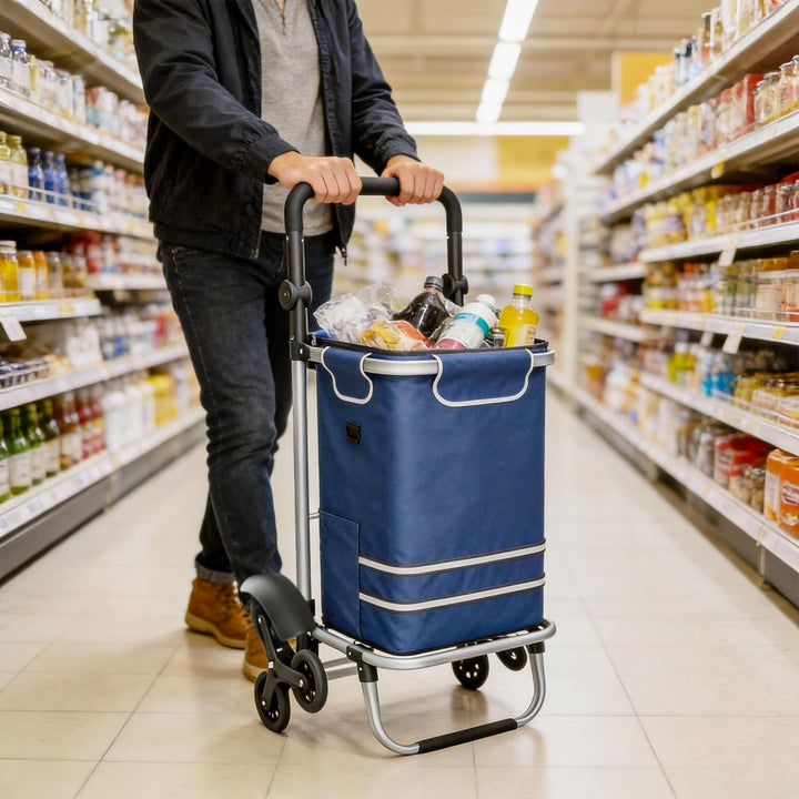 UISEBRT 3in1 Einkaufstrolley klappbar mit 56L gross Volumen,Multifunktionaler Einkaufsroller mit Küh