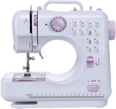 Mini Nähmaschine für Anfänger 12 Stiche Haushalt Doppelfaden Multifunktionsnähmaschine für Kinder EU