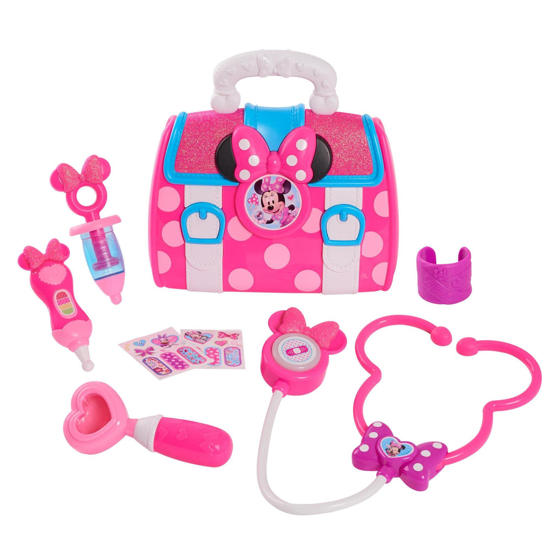 Mickey & Minnie Minnie, Doktorkoffer, 8 Zubehörteile, mit Sound- und Lichtfunktionen, Spielzeug für