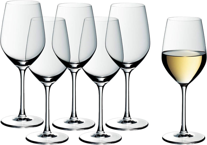 WMF Easy Plus Weingläser Weisswein 6er Set, Weinglas 390 ml, Kristallglas, spülmaschinenfest, transp