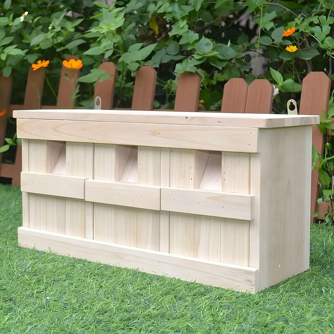 Melko Nistkasten Vogelhaus mit 3 Nistkammern & Nistkästen für Vögel Spatzenhaus Kolonienbrüter Spatz