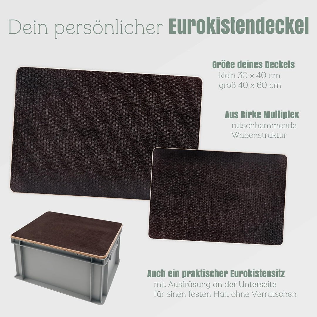 ABENTEUENAH Eurokistendeckel personalisiert, Deckel für Eurokiste als Geschenk für Männer, Camper, C