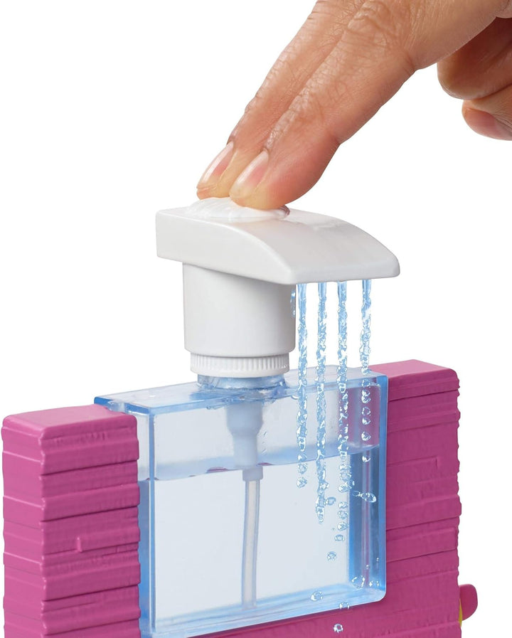 Barbie FXG51 Barbie Deluxe-Set Möbel Badezimmer & Puppe Badezimmer mit Dusche, Badezimmer mit Dusche