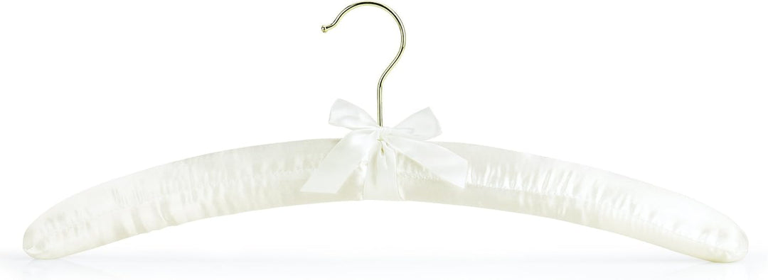 Hangerworld - Gepolsterte Satin Kleiderbügel mit goldenem Haken, 10 Stück - Cremefarben - 43cm