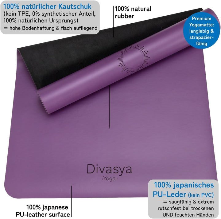 Premium Yogamatte rutschfest: Naturkautschuk rutschfest &amp; japanische professional grip Oberfläche |
