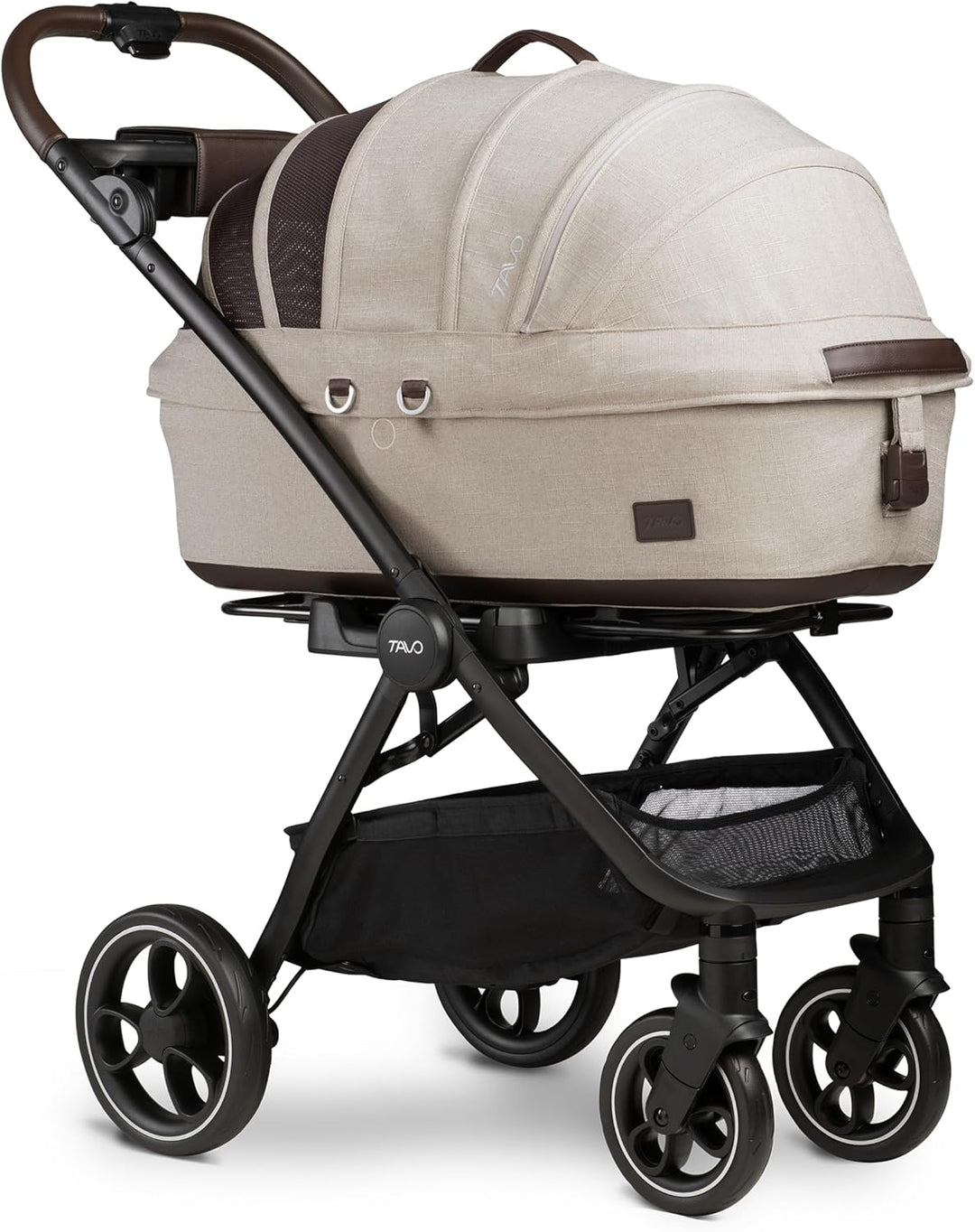 Tavo Maeve Medium Flex‑Griff Haustier‑Autositz mit ISOFIX‑Bodenplatte, 2 Matratzenauflagen, Geeignet