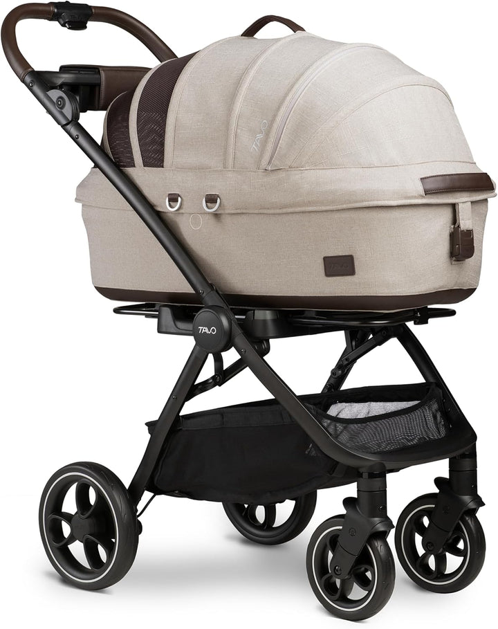 Tavo Maeve Medium Flex‑Griff Haustier‑Autositz mit ISOFIX‑Bodenplatte, 2 Matratzenauflagen, Geeignet