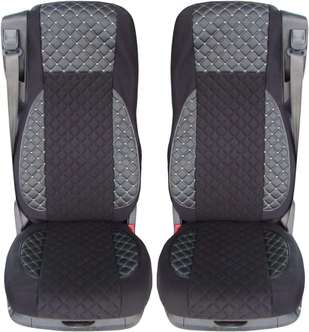 LKW-Sitzbezüge passend für DAF XG XF CF 106 Euro 6 mit 1 pneumatischem Sitz, Velours-Öko-Leder mit g