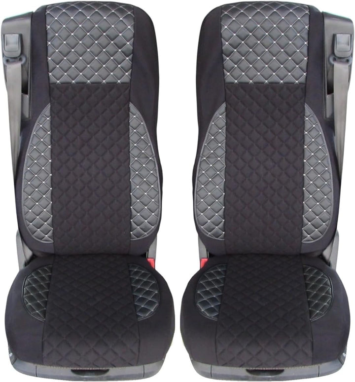 LKW-Sitzbezüge passend für DAF XG XF CF 106 Euro 6 mit 1 pneumatischem Sitz, Velours-Öko-Leder mit g
