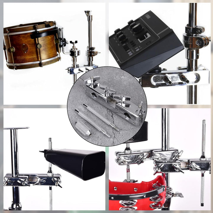 Drum Set Verbindungsklemme Halter Cowbell Kuhglocke Halter Percussionshalter Halteklammer Eisen Perk