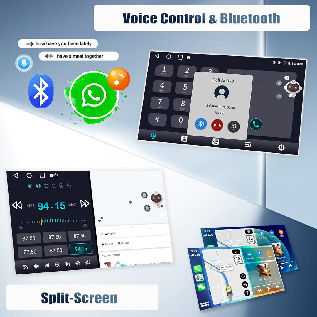 CAMECHO 2+64G 7 Zoll Android 13 Navi Autoradio für Porsche Cayenne 2005–2009, HD Bluetooth Radio mit