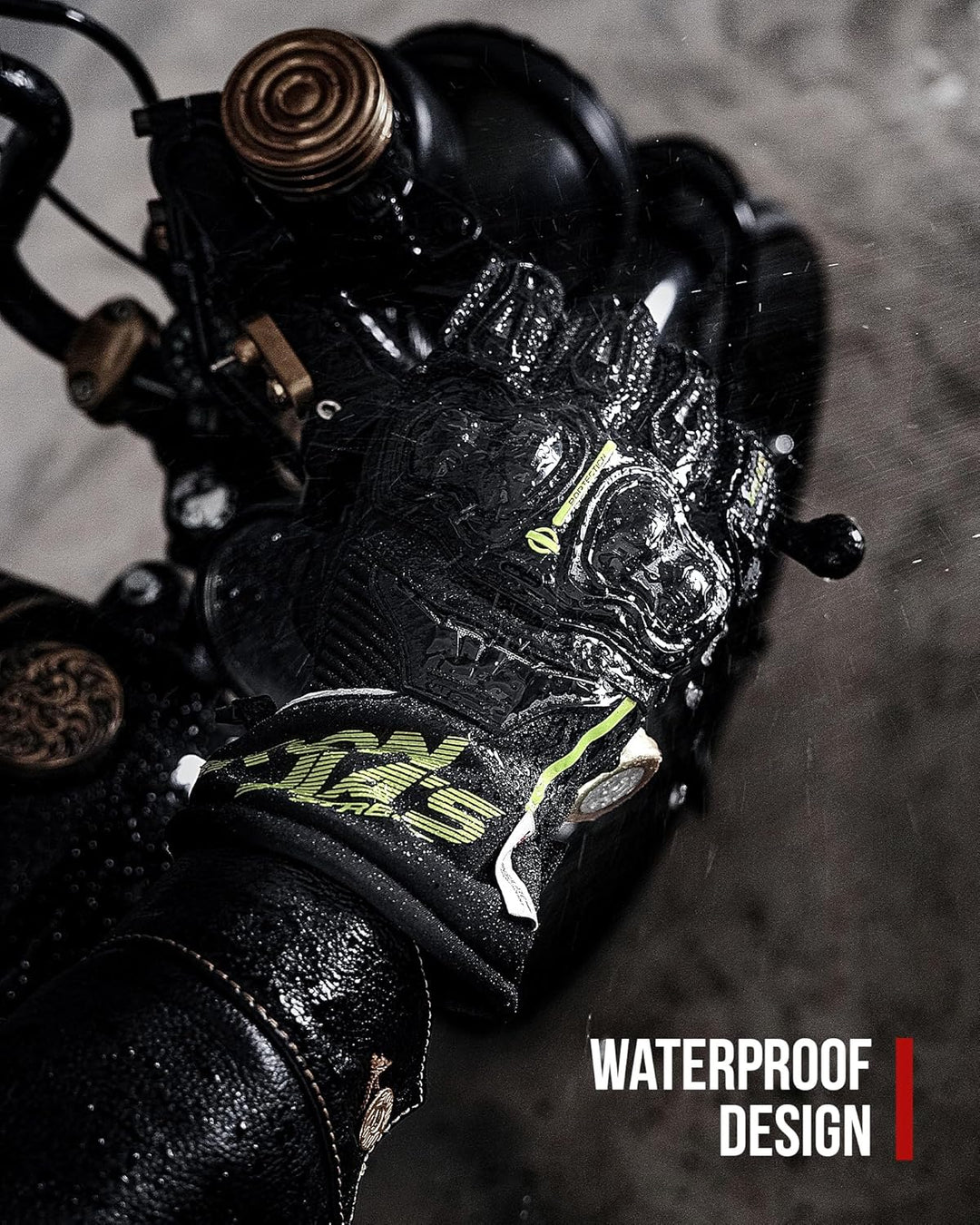 IRON JIA'S Winter Motorradhandschuhe Herren CEZertifizierung Wasserdichter und Warmer 3M Baumwolle S