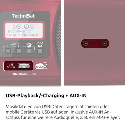 TechniSat DIGITRADIO 1990 - Stereo-Boombox mit DAB+/UKW-Radio und CD-Player (Bluetooth-Audiostreamin