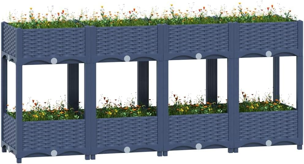 vidaXL Hochbeet Blumenkasten Gartenbeet Pflanzkasten Gemüsebeet Pflanzbeet Frühbeet Blumenbeet Pflan