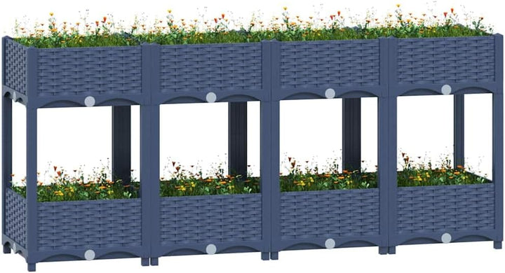 vidaXL Hochbeet Blumenkasten Gartenbeet Pflanzkasten Gemüsebeet Pflanzbeet Frühbeet Blumenbeet Pflan