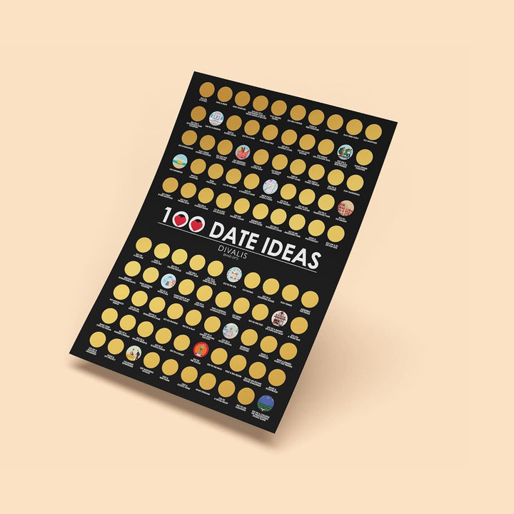 Divalis Paare Abkratzen - Paar Bucketlist - 100 Datteln zum Rubbeln - 100 Tage Abkratzen - Scratch o