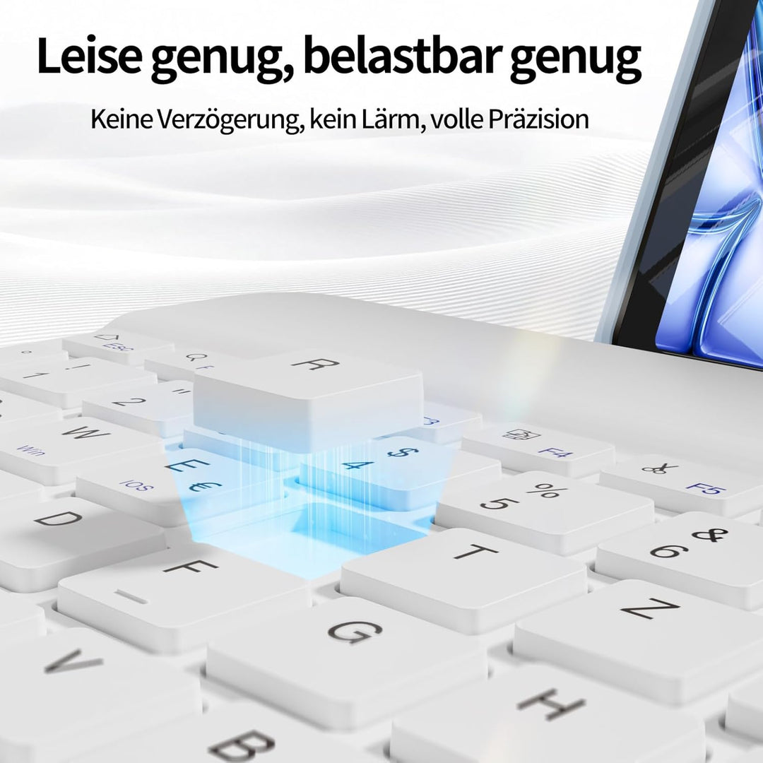 Hülle mit Tastatur für iPad Air 11 Zoll M4/M3/M2 (2026/2025/2024), iPad Air 5 4 2022/2020 10,9 Zoll,