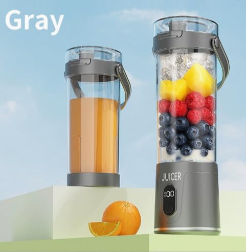 600ml Tragbarer Mixer Smoothie Maker to Go,USB-C Wiederaufladbarer Blender | Mini Standmixer mit LED