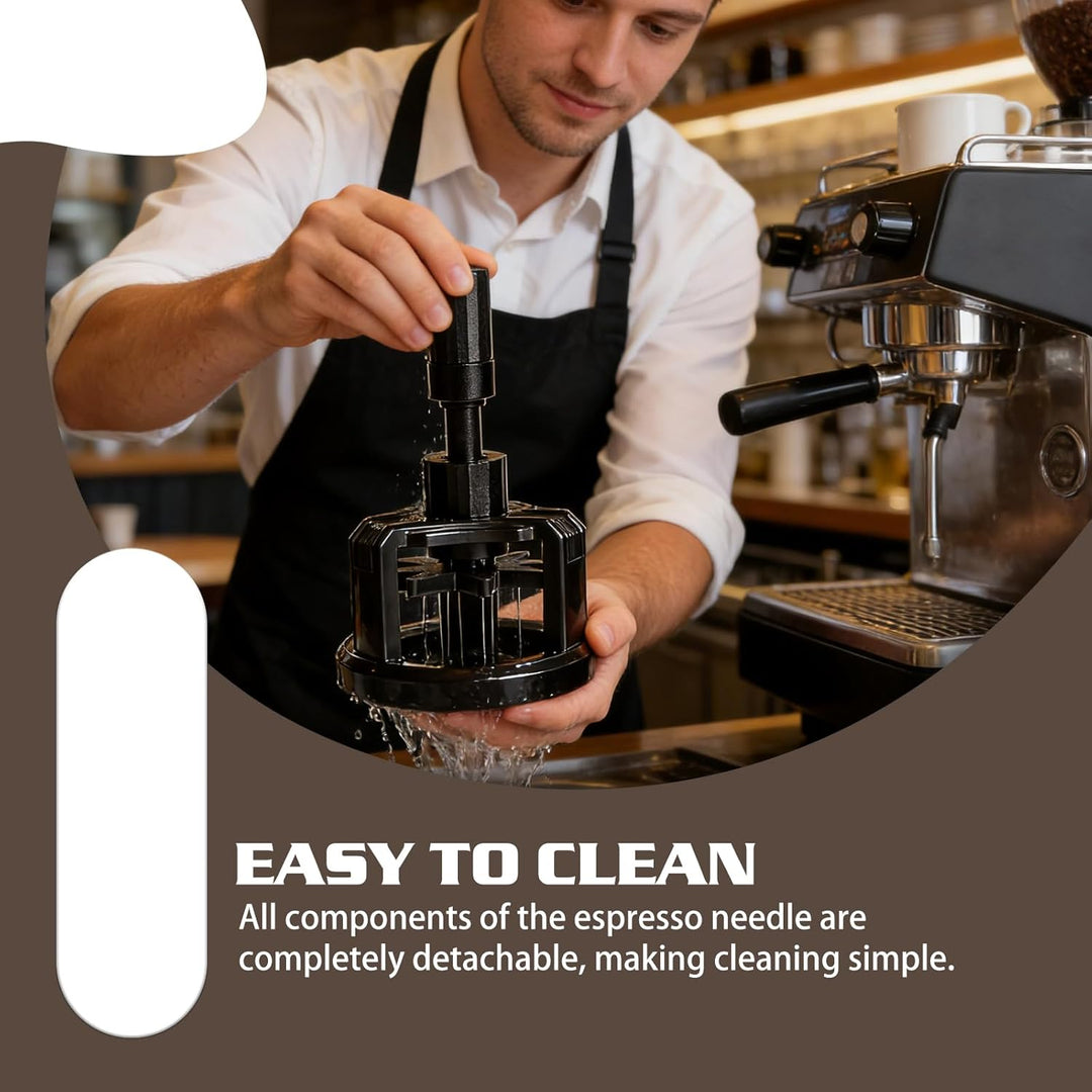 Espresso Nadel, WDT Tools 58mm Espresso-Verteilungswerkzeug mit 10 Nadeln für Barista, Einstellbare