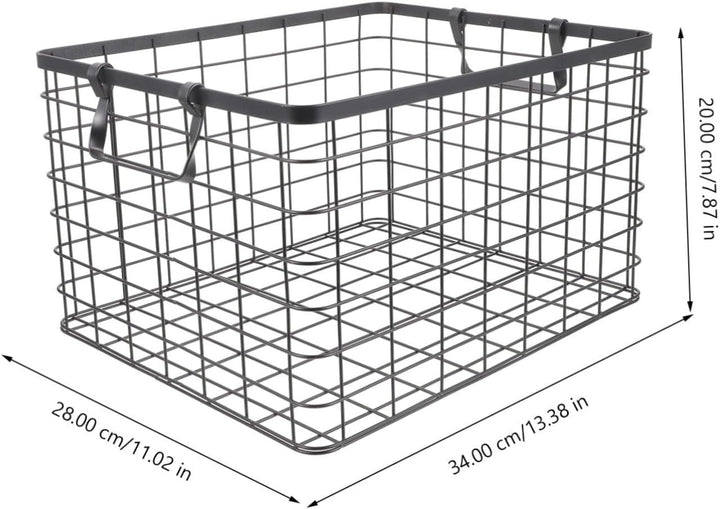 Toyvian Grosser Holzkorb Metall Brennholzhalter mit Griff Eisen Kaminholzkorb für Praktische Aufbewa
