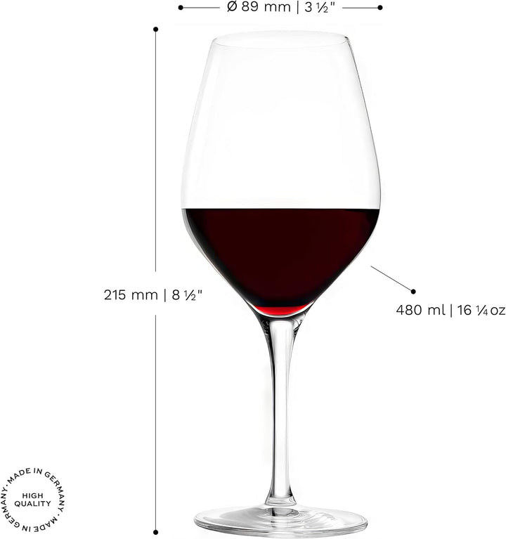 Stölzle Lausitz Rotweingläser Exquisit 480ml I Rotweingläser 6er Set I Weingläser spülmaschinenfest