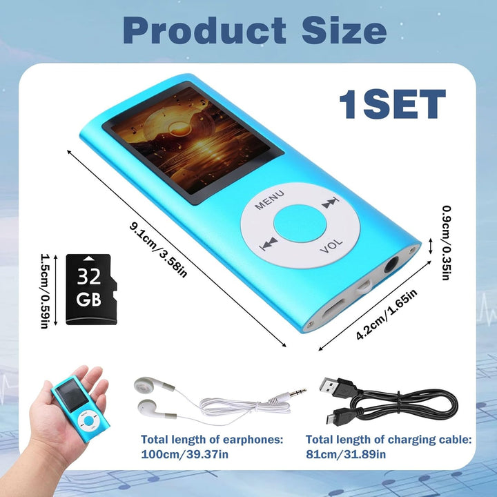 MP3 MP4 Player HiFi Tragbar mit 1,8 Zoll LCD Bildschirm, Verlustfreier Musikplayer mit Speichererwei