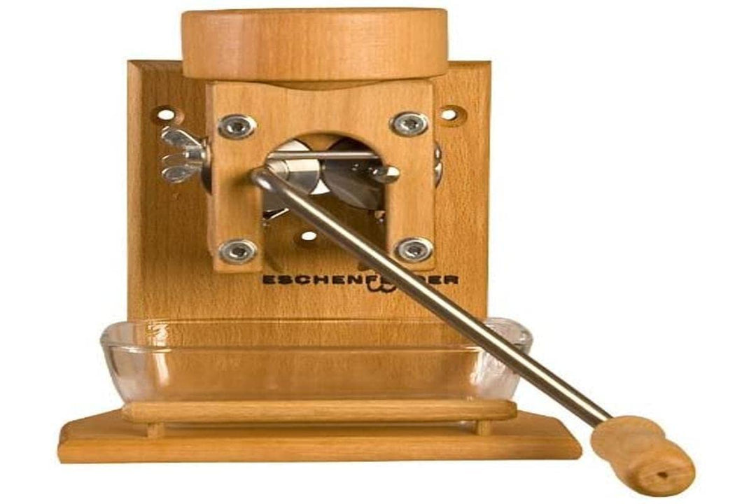 Eschenfelder Kornquetsche | Flocker | Wandmodell Alu- & Holz-Trichter | Flockenquetsche | Buche | ma
