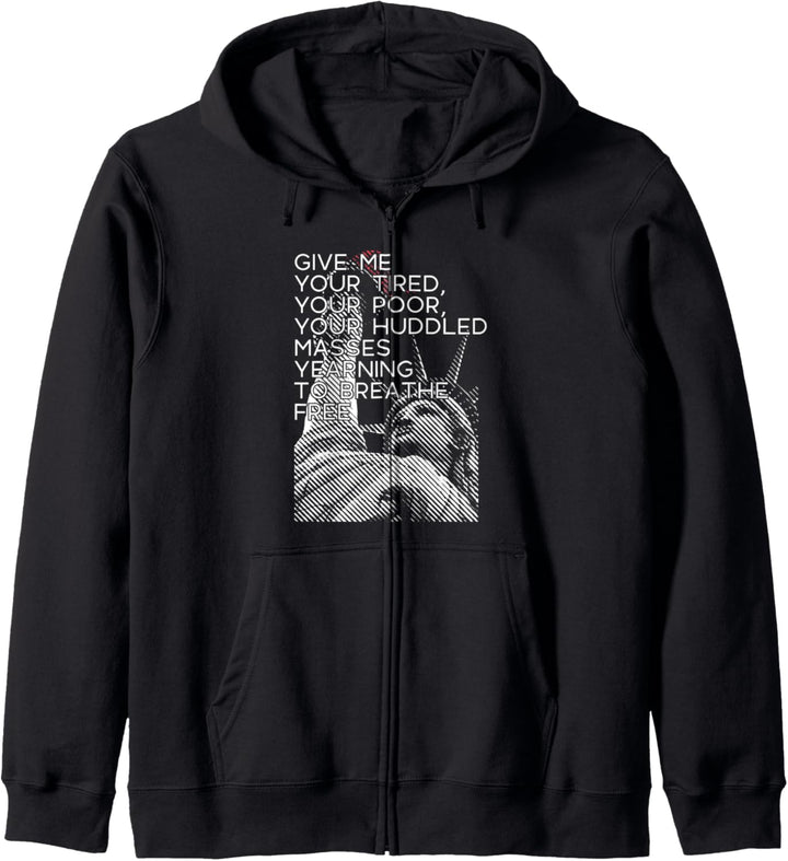 GEBEN SIE MIR IHRE MÜDE HAMDISCHEN MASSES Statue Liberty Kapuzenjacke