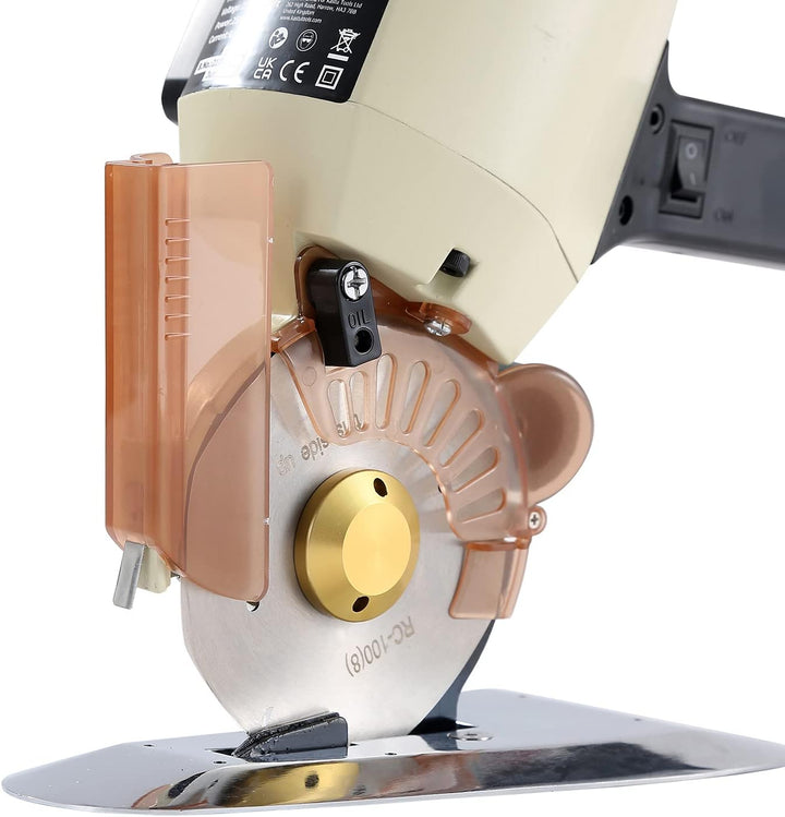 KATSU Elektrischer Industrieller Stoffschneider 220V 250W, Klingengrösse 100mm und 27mm Maximale Sch