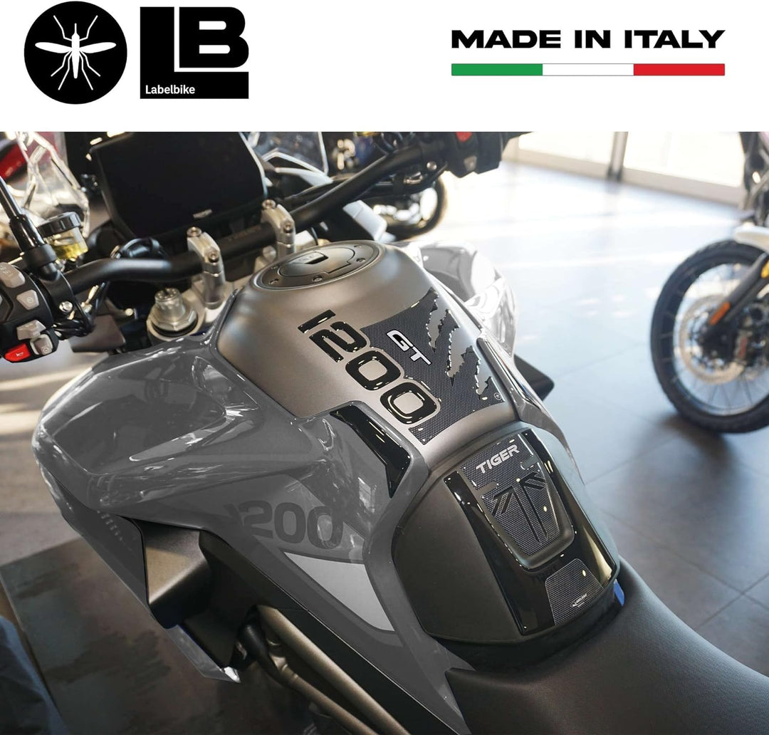 labelbike - 3D Aufkleber Kit 2 Motorrad Tankkissen Motorrad Tankschutz kompatibel mit Triumph Tiger
