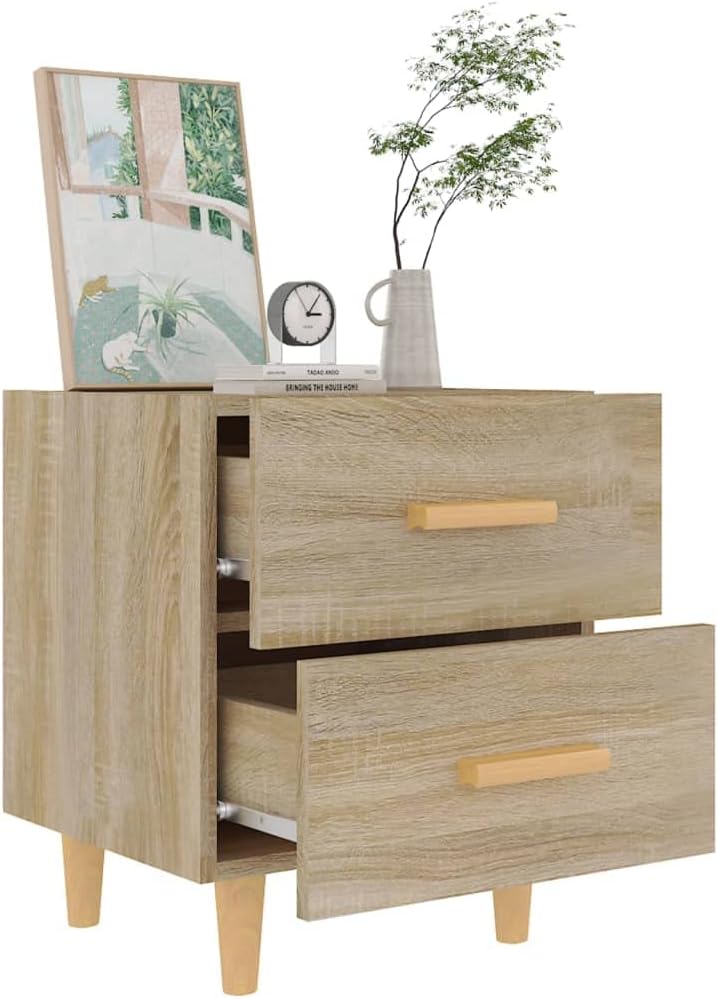 homiuse 44x40x47,5 cm 2 STK Nachttisch NachtkäStchen Sonoma-Eiche NachtischschräNke Mini Kommode Nac