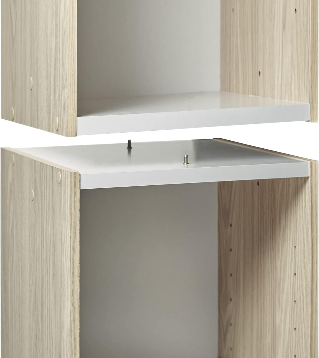 Iris Ohyama Platzsparendes Regal, Breit, 2 Ebenen, Set aus 2, Braun, Verstellbar, Modular, Für Wohnz