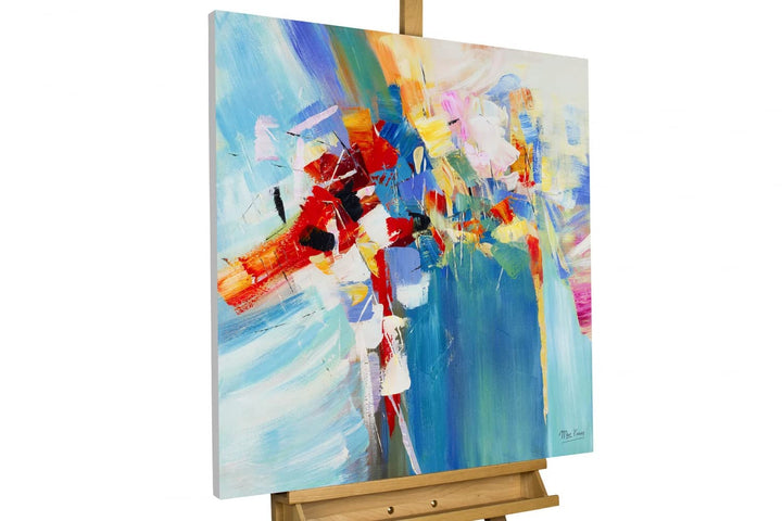 KunstLoft Leinwandbild | 100% HANDGEMALT | 80x80cm | Gemälde 'Somewhere in Wonderland' | Abstrakt |