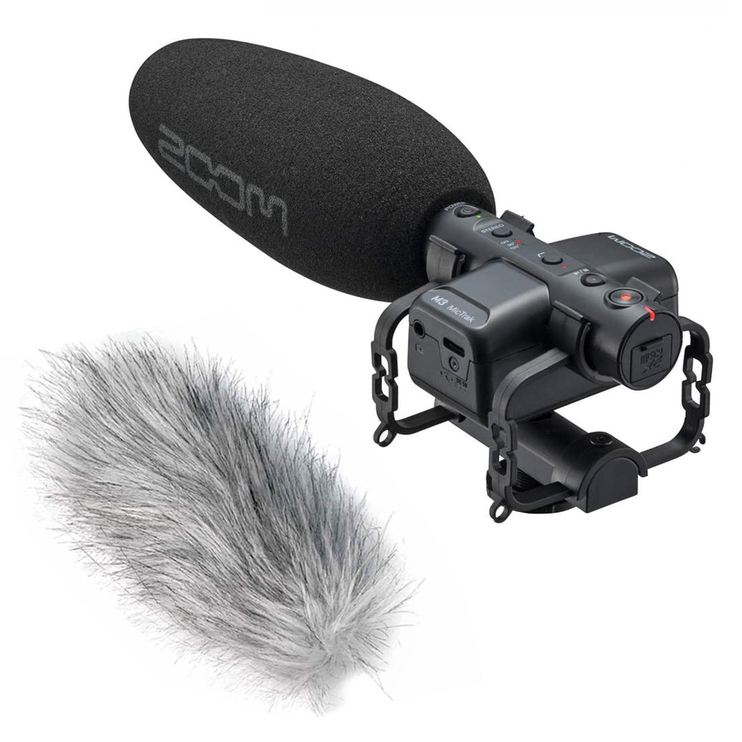 Zoom M3 MicTrak Stereo Audio Recorder + keepdrum Fell-Windschutz WSWH