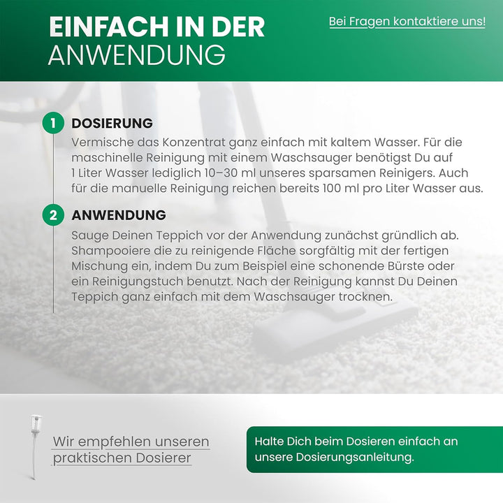 BiOHY Teppichreiniger für Waschsauger (6 x 1 Liter) | geeignet für alle Waschsauger | entfernt Fleck