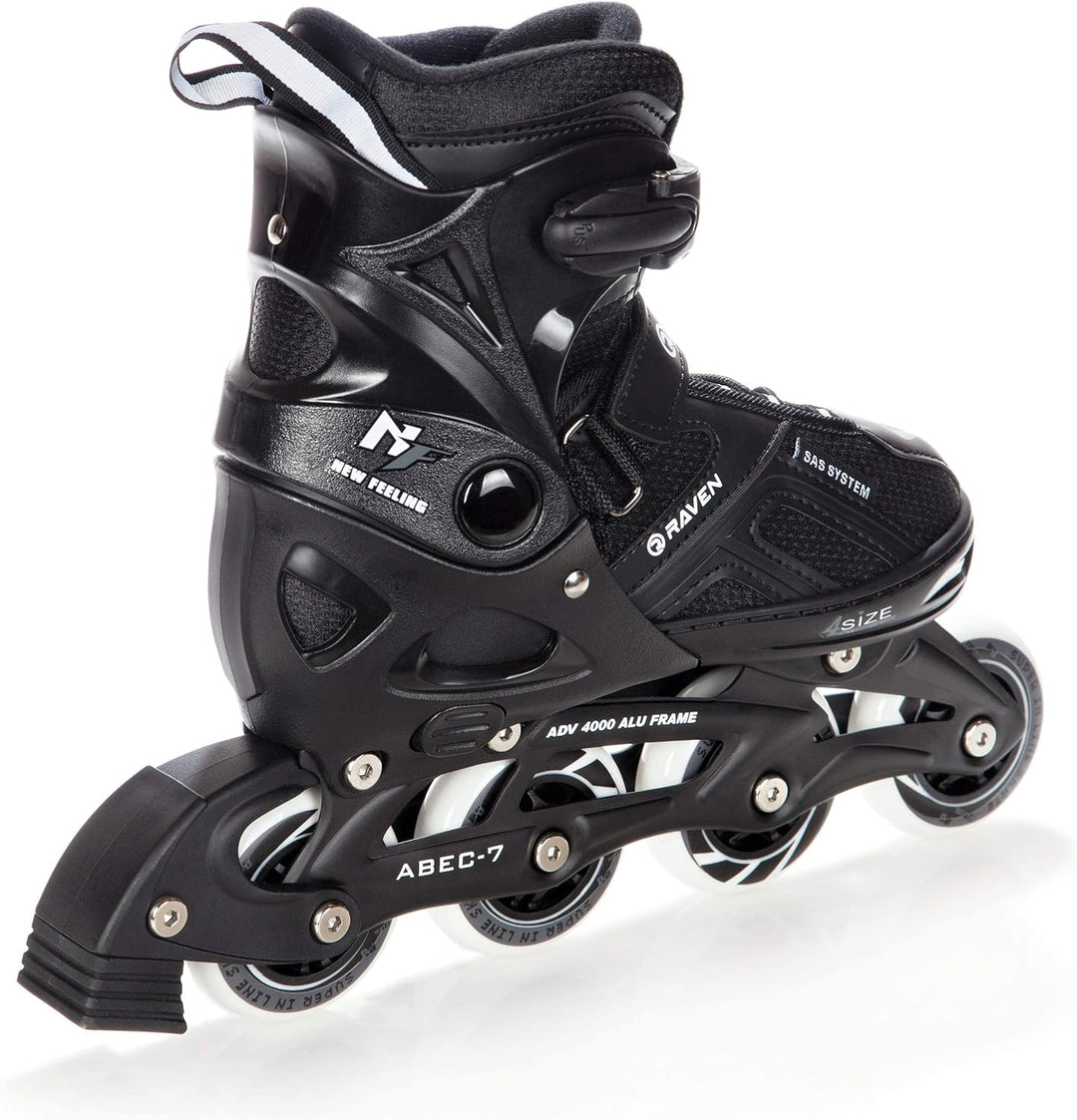 Raven Pulse Black/Mint 2in1 Verstellbare Schlittschuhe und Inline Skates - Inliner für Kinder und Er