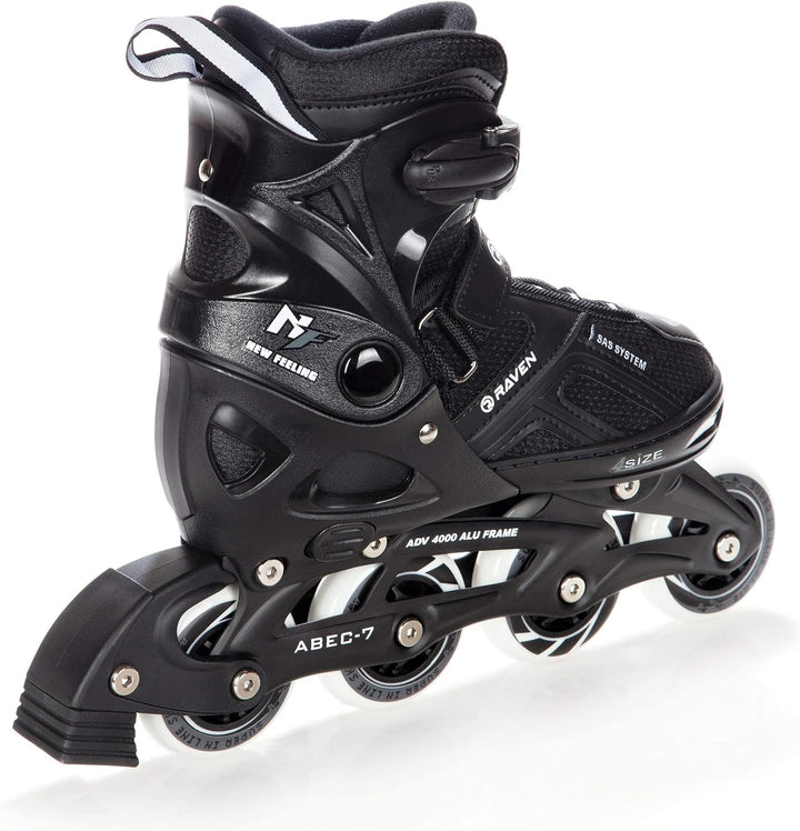 Raven Pulse Black/Mint 2in1 Verstellbare Schlittschuhe und Inline Skates - Inliner für Kinder und Er