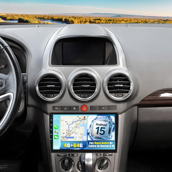 CAMECHO 4+64G Android 15 Wireless Carplay Autoradio für Opel Astra H/Zafira B/Corse C D mit Android