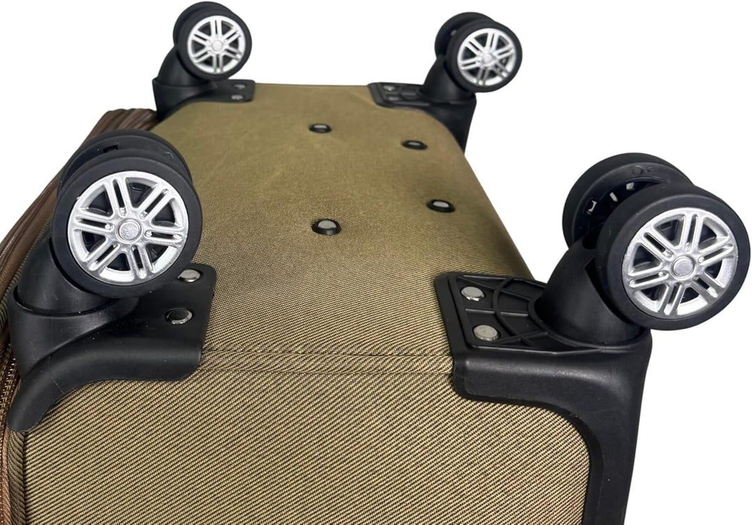 Stoff Reisekoffer Trolley Erweiterbar mit Zwillingsrollen (M/L/XL/XXL oder 4er Set) Weichgepäck (Kha
