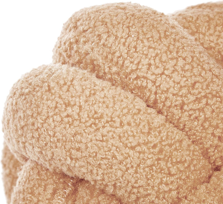 Set aus 2 modernen Boucle Deko Knoten Kissen Beige 19 x 19 cm Malni