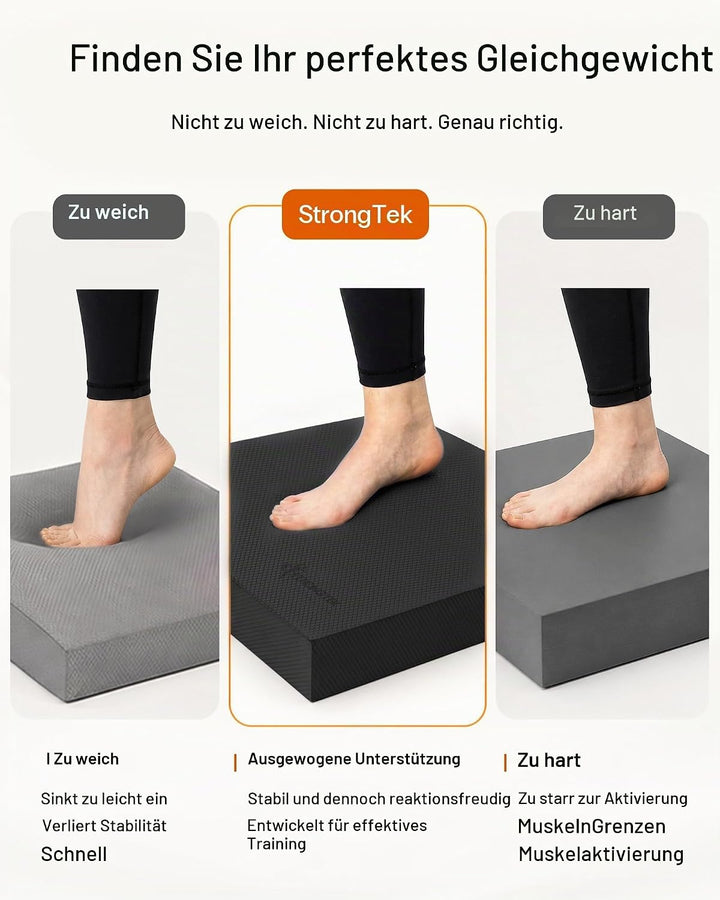 StrongTek Extra breites Schaumstoff-Balance-Pad für Physiotherapie, 48,3 x 40,1 x 6,1 cm, hochdichte