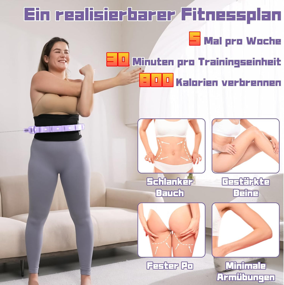 Smart Fitness Ring Weighted Hoops for Adults Weight Loss (Violett-Beleuchtung)