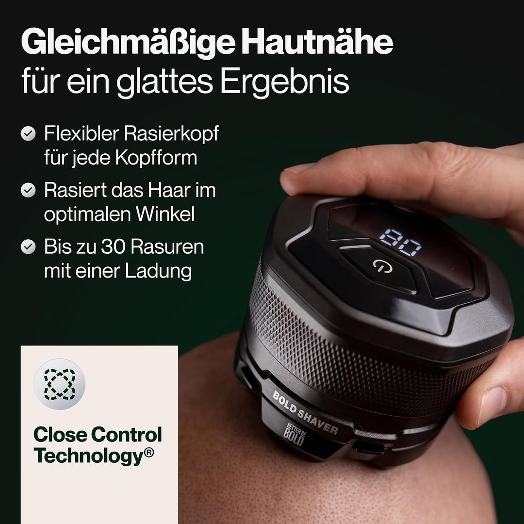 BETTER BE BOLD – Glatzenrasierer & Glatzencreme Anti-Shine 50ml SET – Mattierende Pflege für Glatze