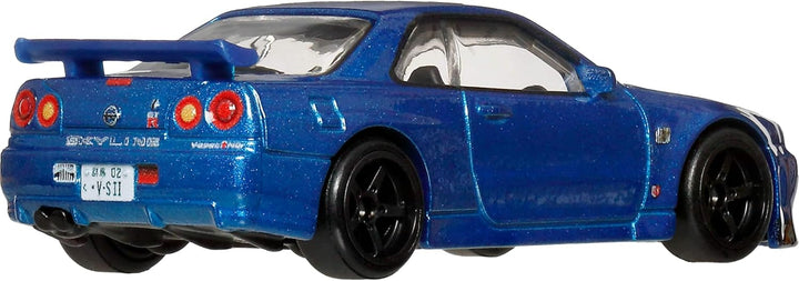 Hot Wheels Premium Car Culture Spielzeugauto im Massstab 1:64 Druckguss Nissan Skyline R34 GTR Zeitl