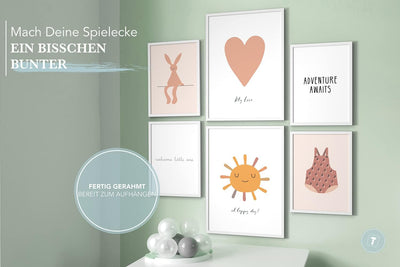 Papierschmiede® Bilder Kinderzimmer Kids Mood Poster Set Welcome Baby, Gerahmte Bilder fürs Kinderzi