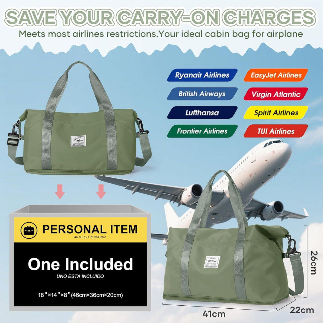 Reisetasche Damen Sporttasche 40x20x25 Ryanair Handgepäck Tasche Weekender Bag Schwimmtasche Wasserd