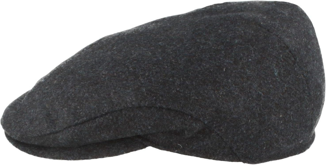 Breiter Herren Winter Schiebermütze mit Ohrenklappen Flatcap Schirmmütze 100% Wolle mit ausklappbare