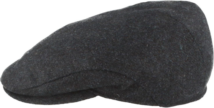 Breiter Herren Winter Schiebermütze mit Ohrenklappen Flatcap Schirmmütze 100% Wolle mit ausklappbare